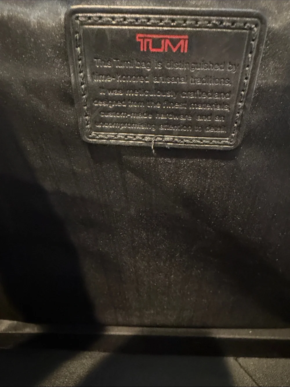 Tumi Black Nylon Briefcase with Dual Front Pockets and Leather Tag
